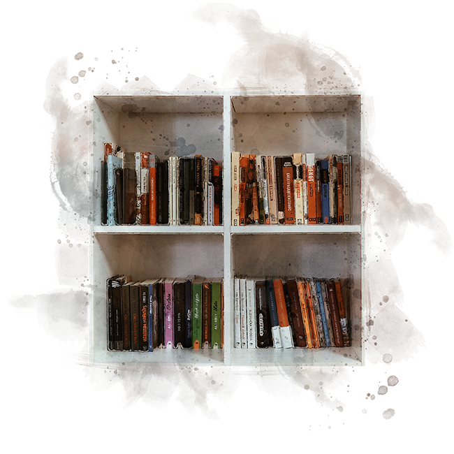 Polica sa knjigama u boji